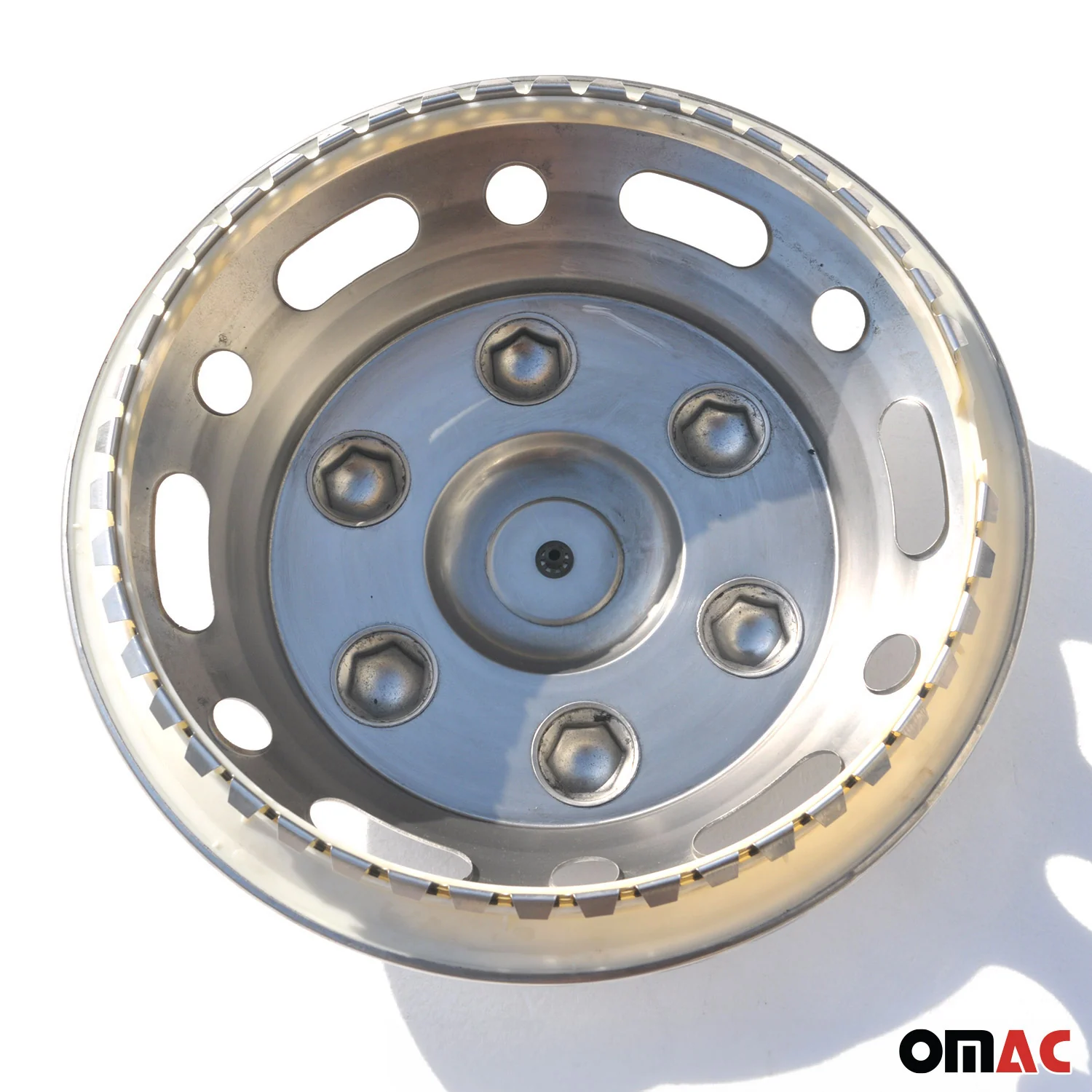 GMC Savana Wheel Simulator Hubcaps Front Chrome Silver Steel - Image 7