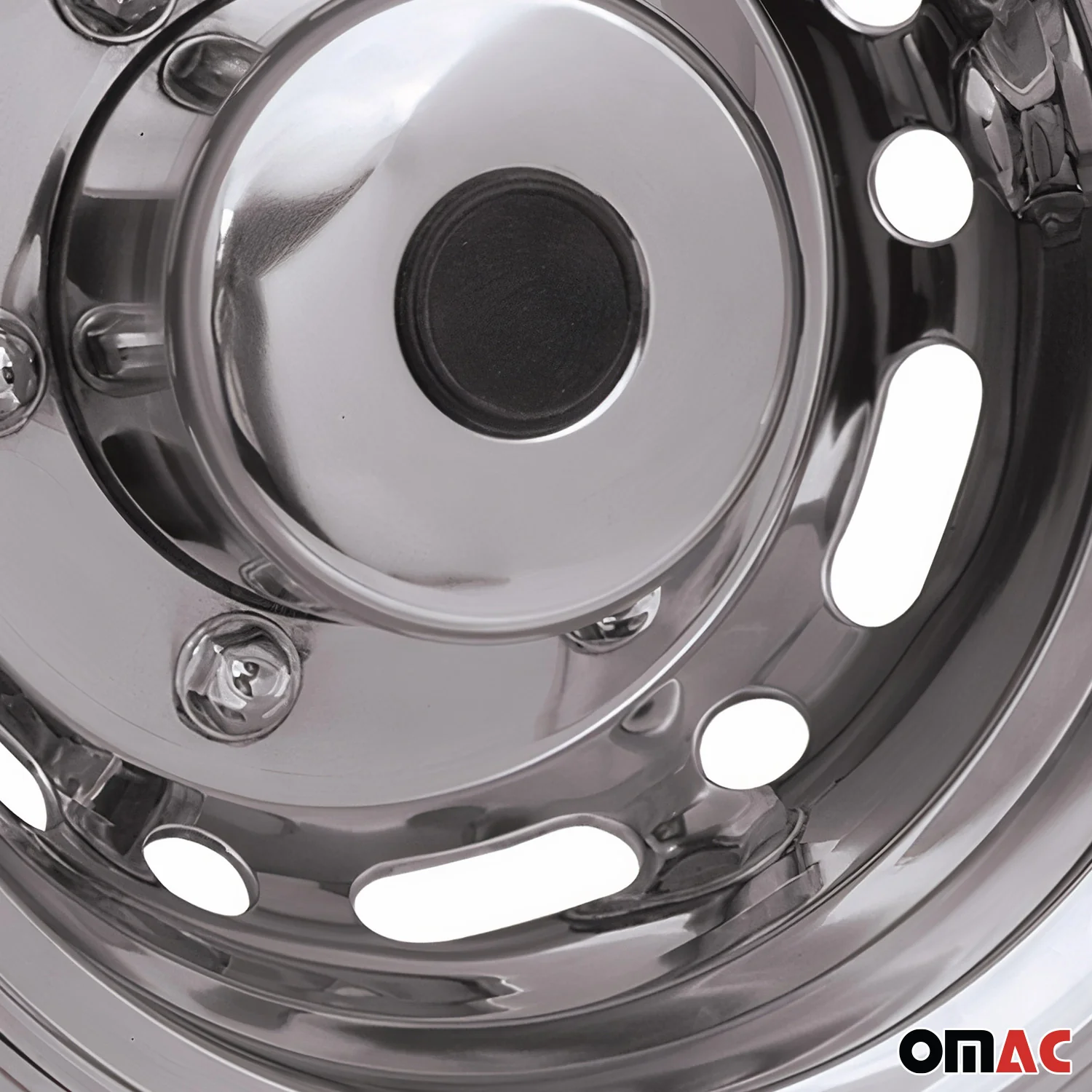 GMC Savana 16" Dual Wheel Simulator Hubcaps Chrome Silver 2Pcs - Image 6