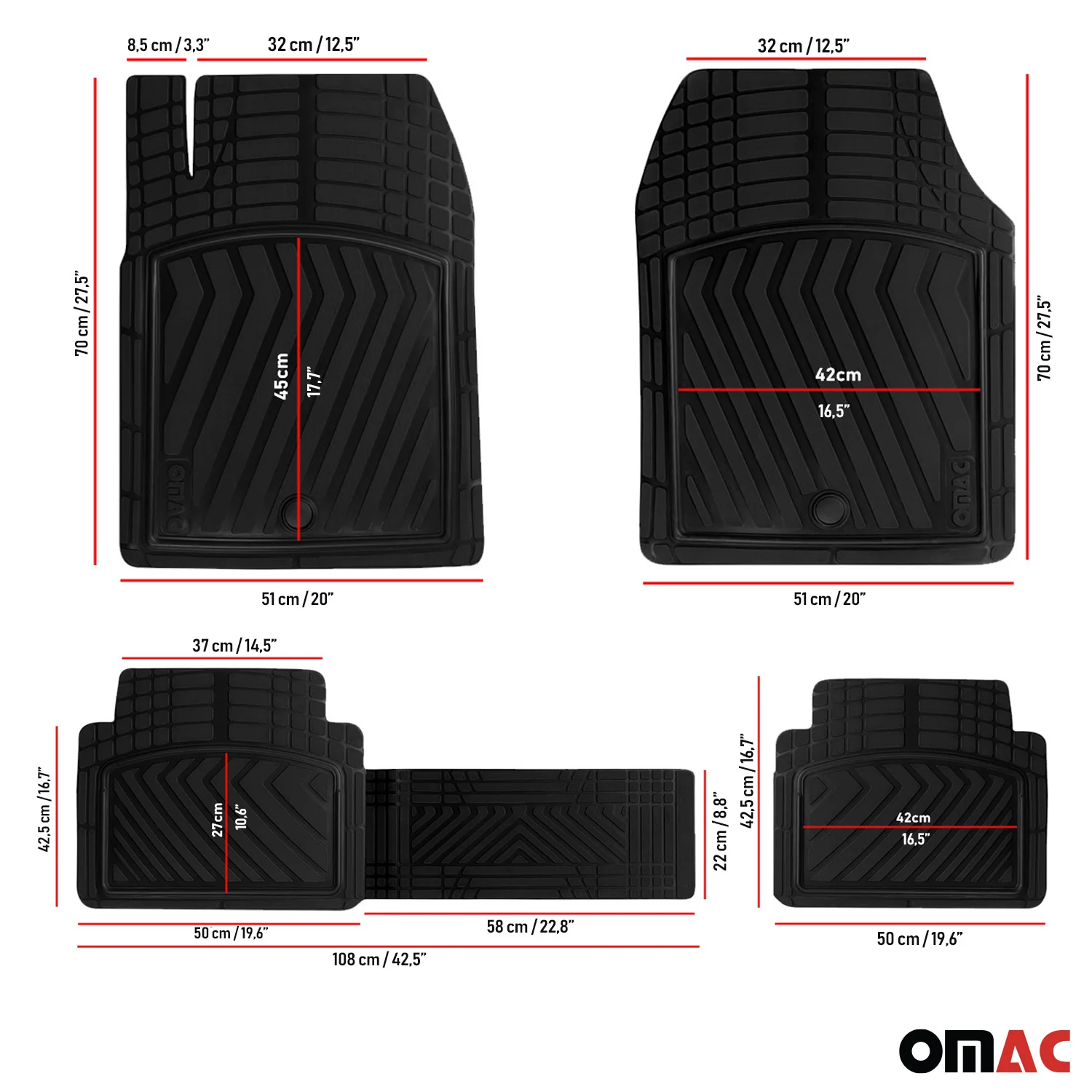 Ford Fusion Semi-Custom fit Floor Mats Liner All Weather 3D Black Waterproof 4Pcs - Image 7