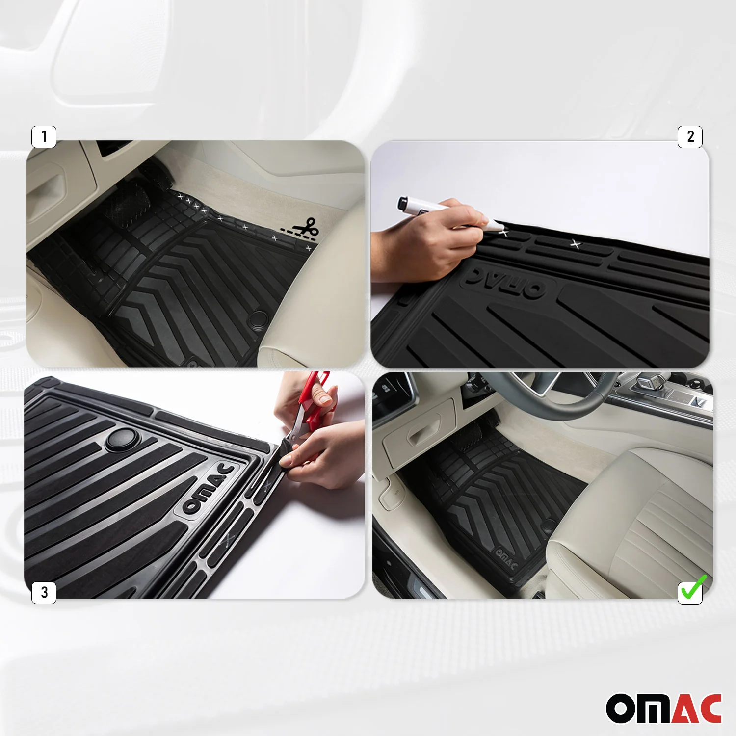 Honda Accord Semi-Custom fit Floor Mats Liner All Weather 3D Black Waterproof 4Pcs - Image 4