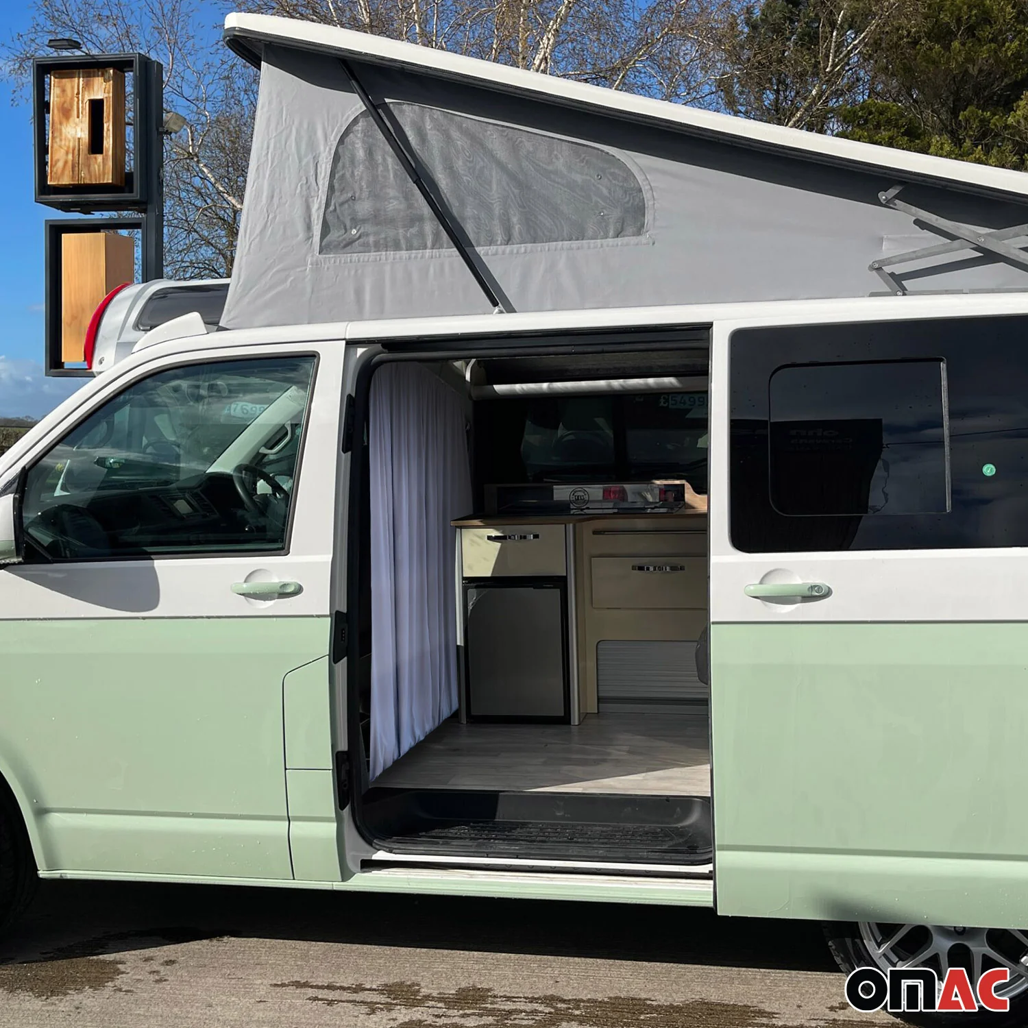 54" x 71" Cab Divider Van Cabin Curtain Campervan Kit Grey - Image 5