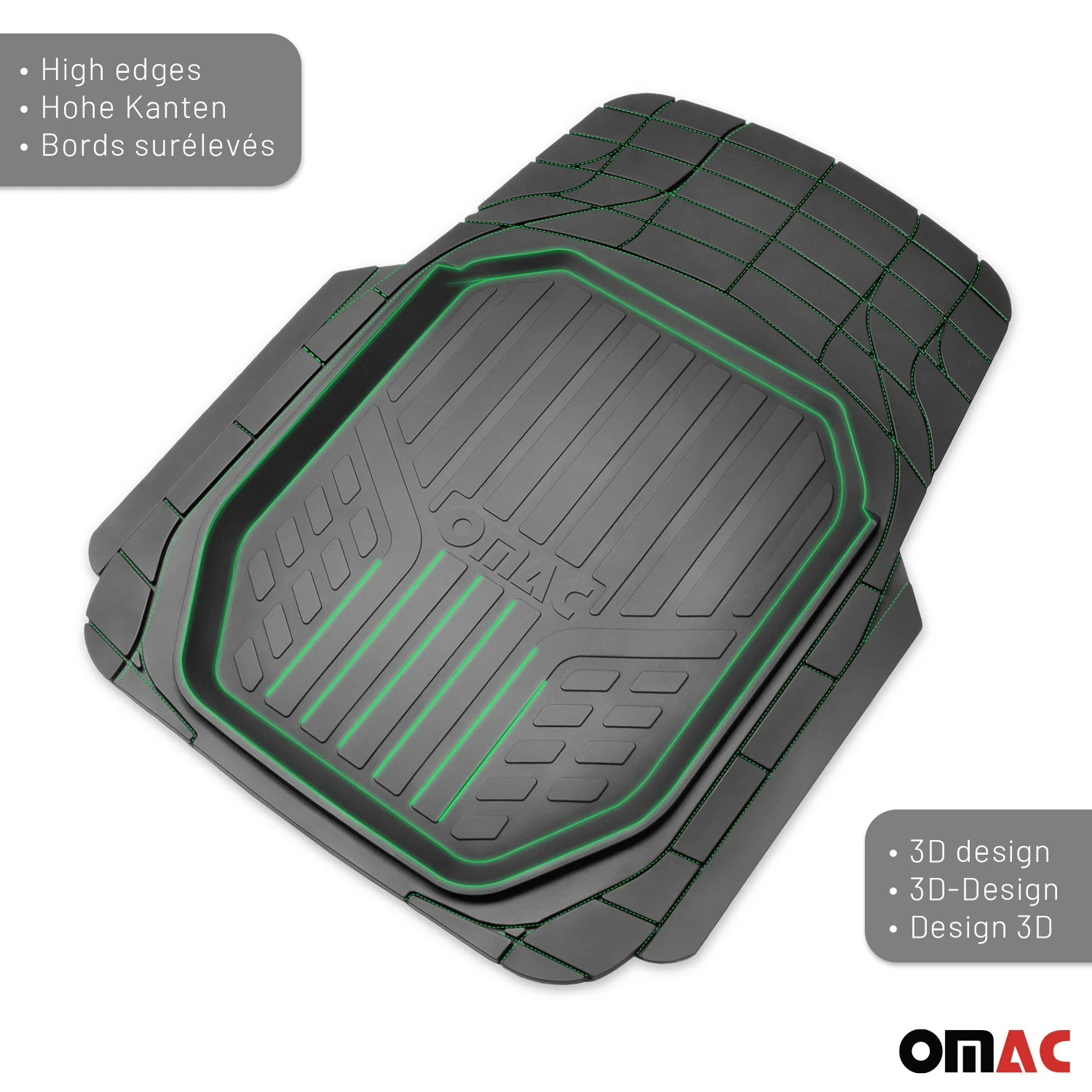 VW Semi-Custom fit Floor Mats Liner All Weather 3D Black Waterproof 4Pcs - Image 3