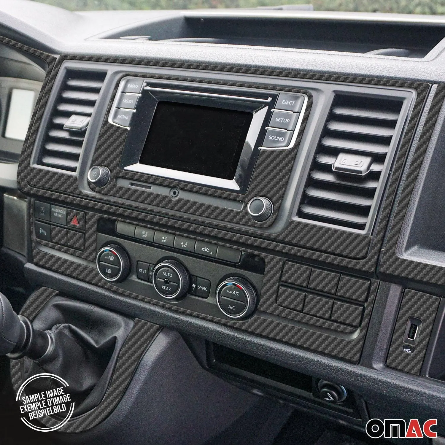 2015-2020 Ford Transit Carbon Look Dashboard Console Trim Kit 30 Pcs - Image 3