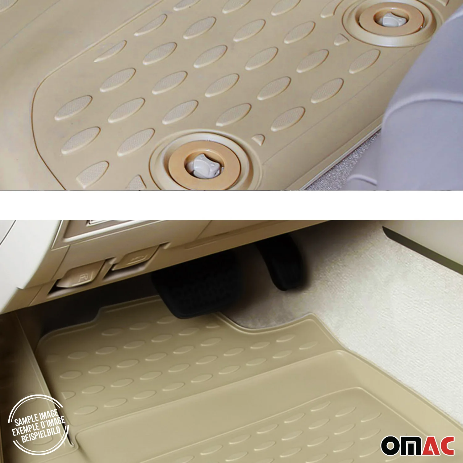 2007-2014 Chevrolet Tahoe Floor Mats Liners Full Set All Weather Beige - Image 8
