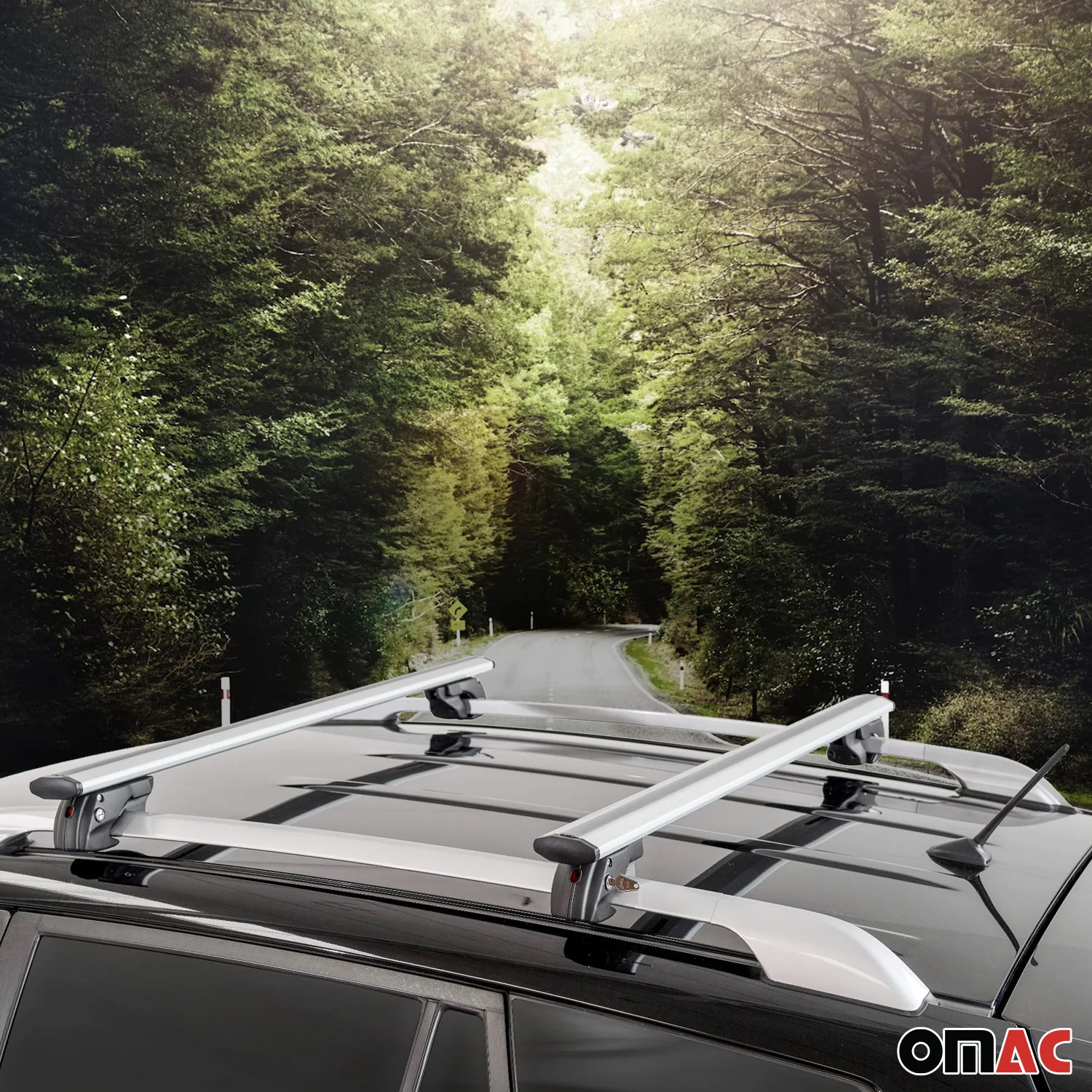 2007-2009 Dodge Durango Roof Rack Cross Bars Silver - Image 3