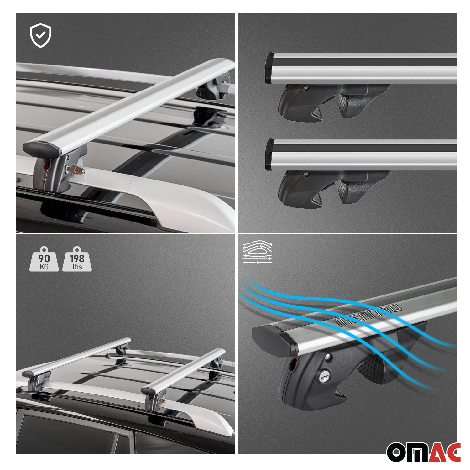 2007-2009 Dodge Durango Roof Rack Cross Bars Silver - Image 7