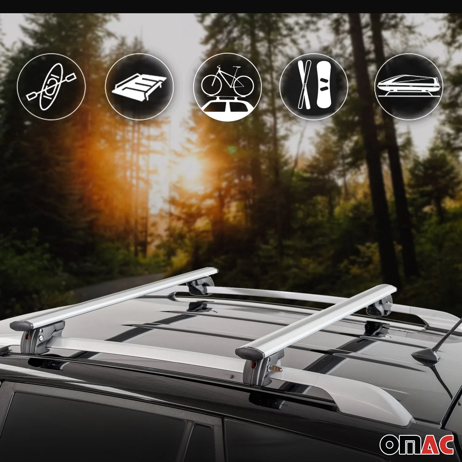 2007-2009 Dodge Durango Roof Rack Cross Bars Silver - Image 9