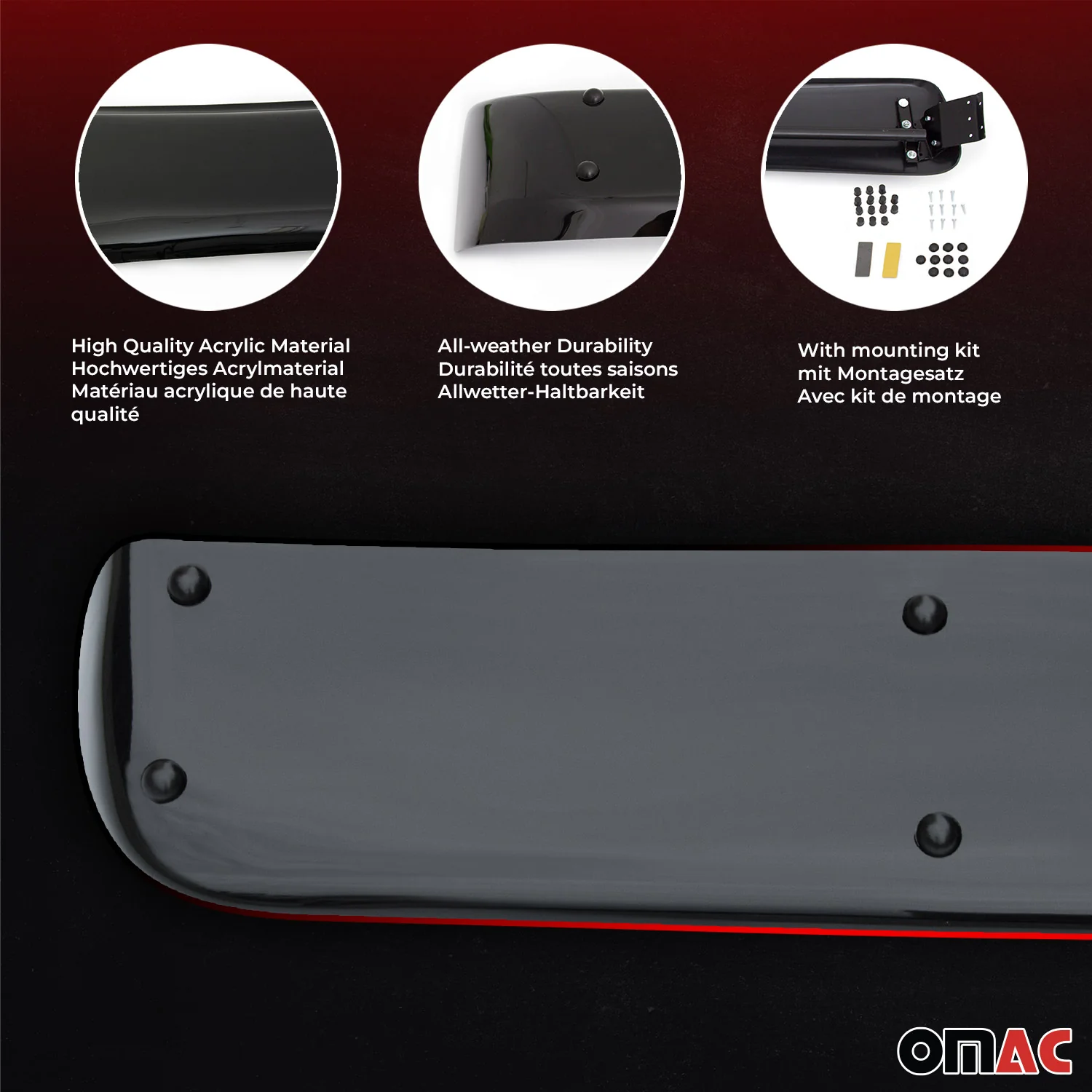 2015-2022 RAM ProMaster City Front Windshield Sun Visor 1 Pc Smoke - Image 5
