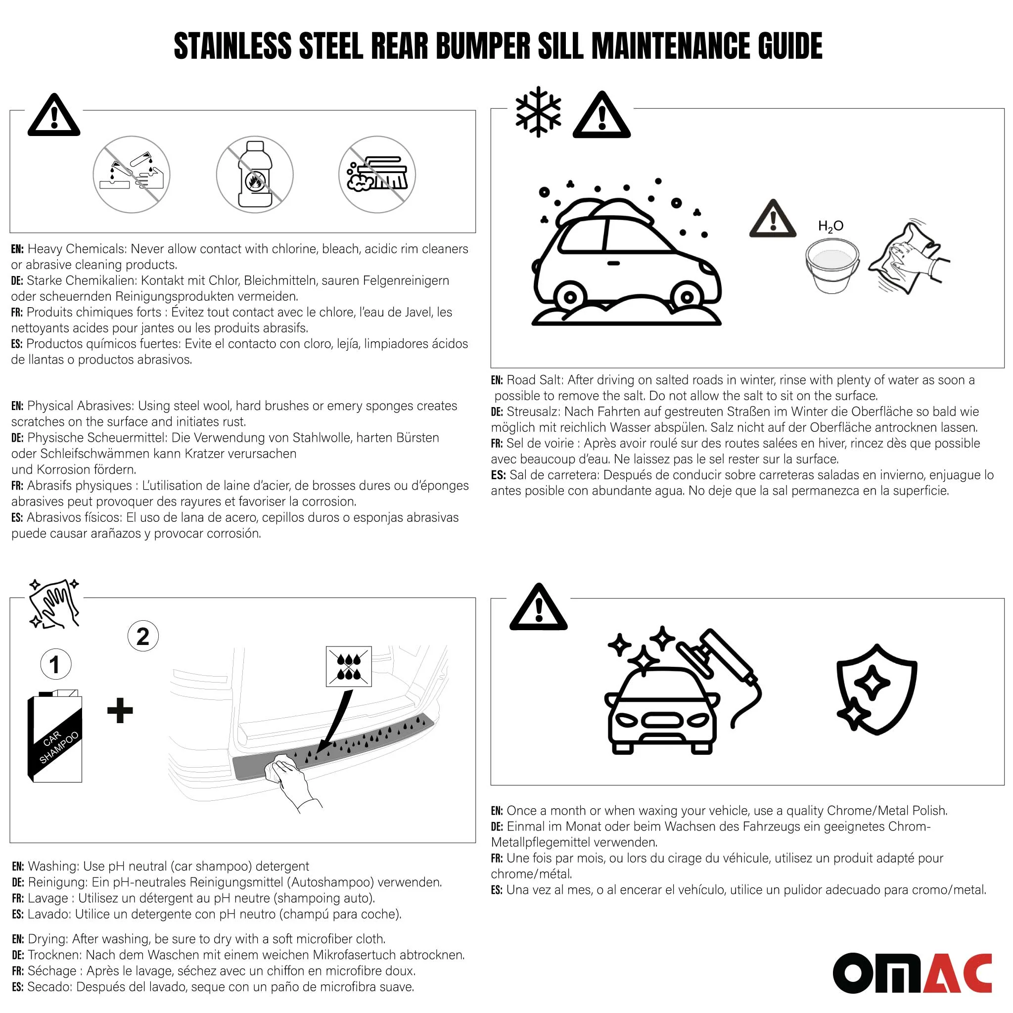 2016-2023 Fiat 500X Rear Bumper Guard Stainless Steel Brushed - Image 7