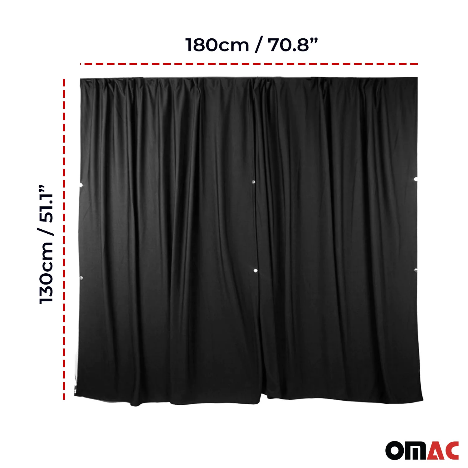 GMC Savana Cabin Divider Curtains Privacy Curtains Black 2 Curtains - Image 3