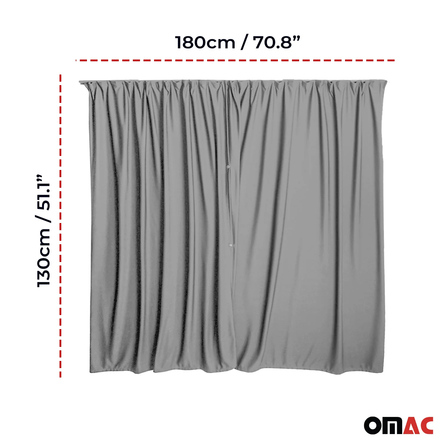 GMC Savana Cabin Divider Curtains Privacy Curtains Gray 2 Curtains - Image 3