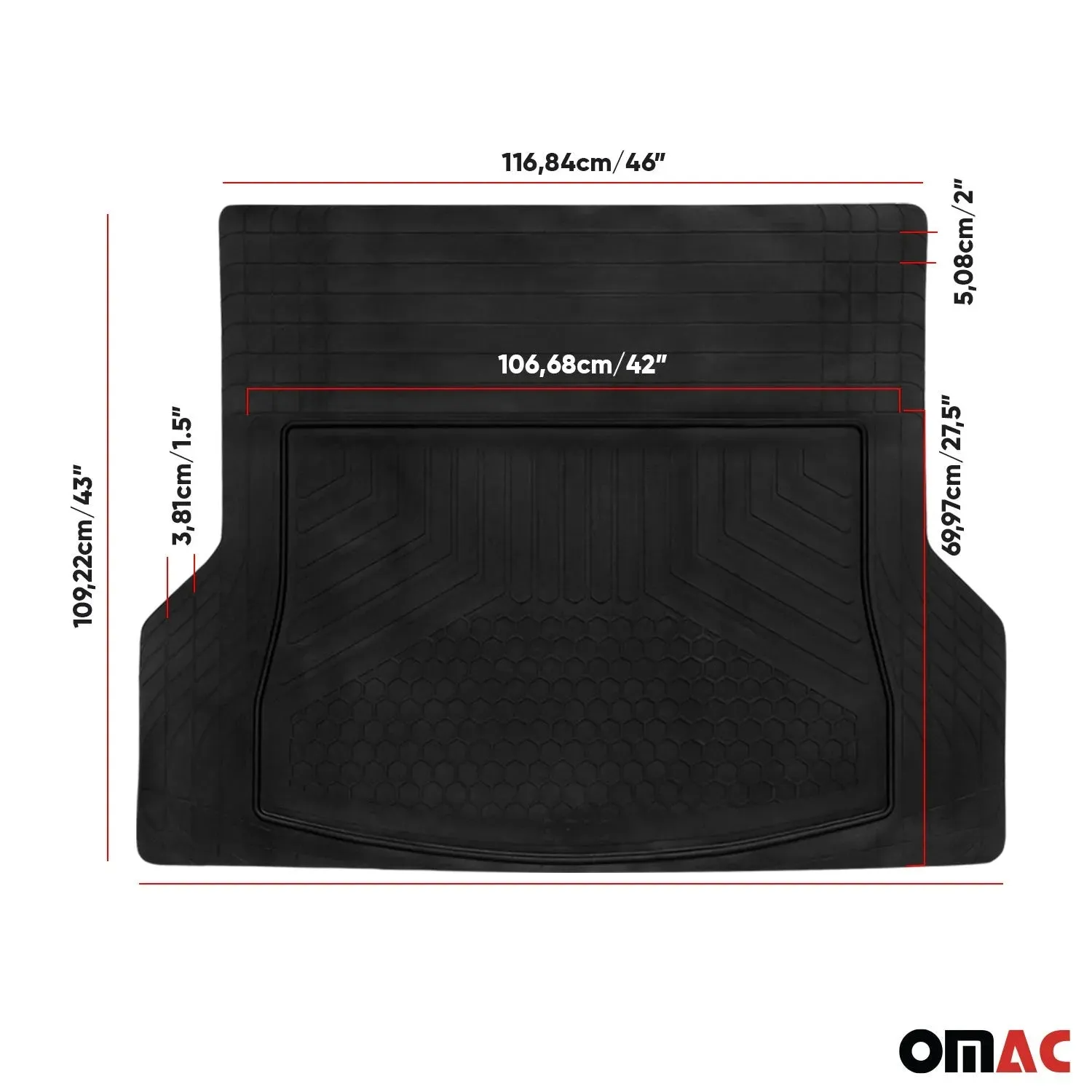 Mazda Semi-Custom fit Cargo Mat Liner Waterproof Rubber Black 1Pc - Image 5