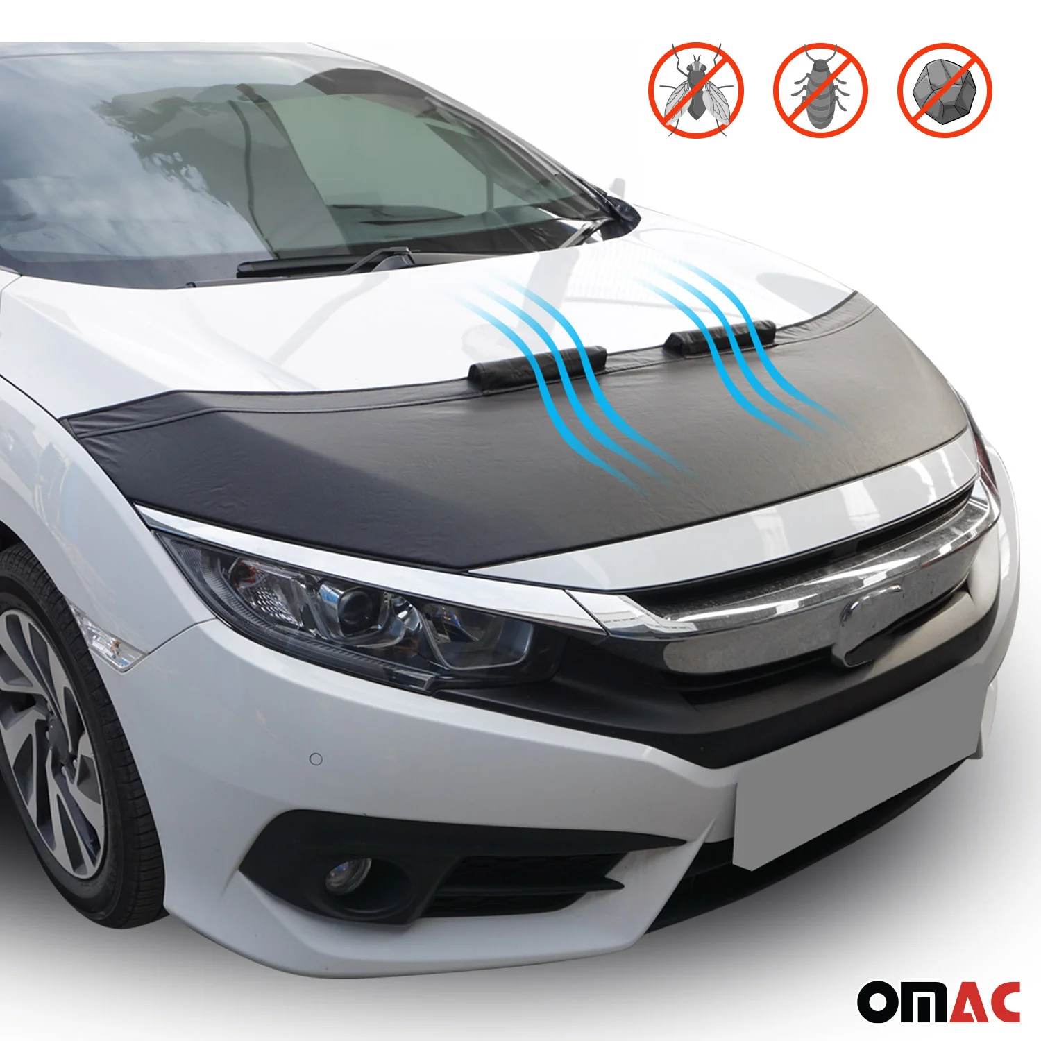 2014-2019 Ford Transit Connect Car Bonnet Mask Hood Bra Black 1 Pc - Image 6