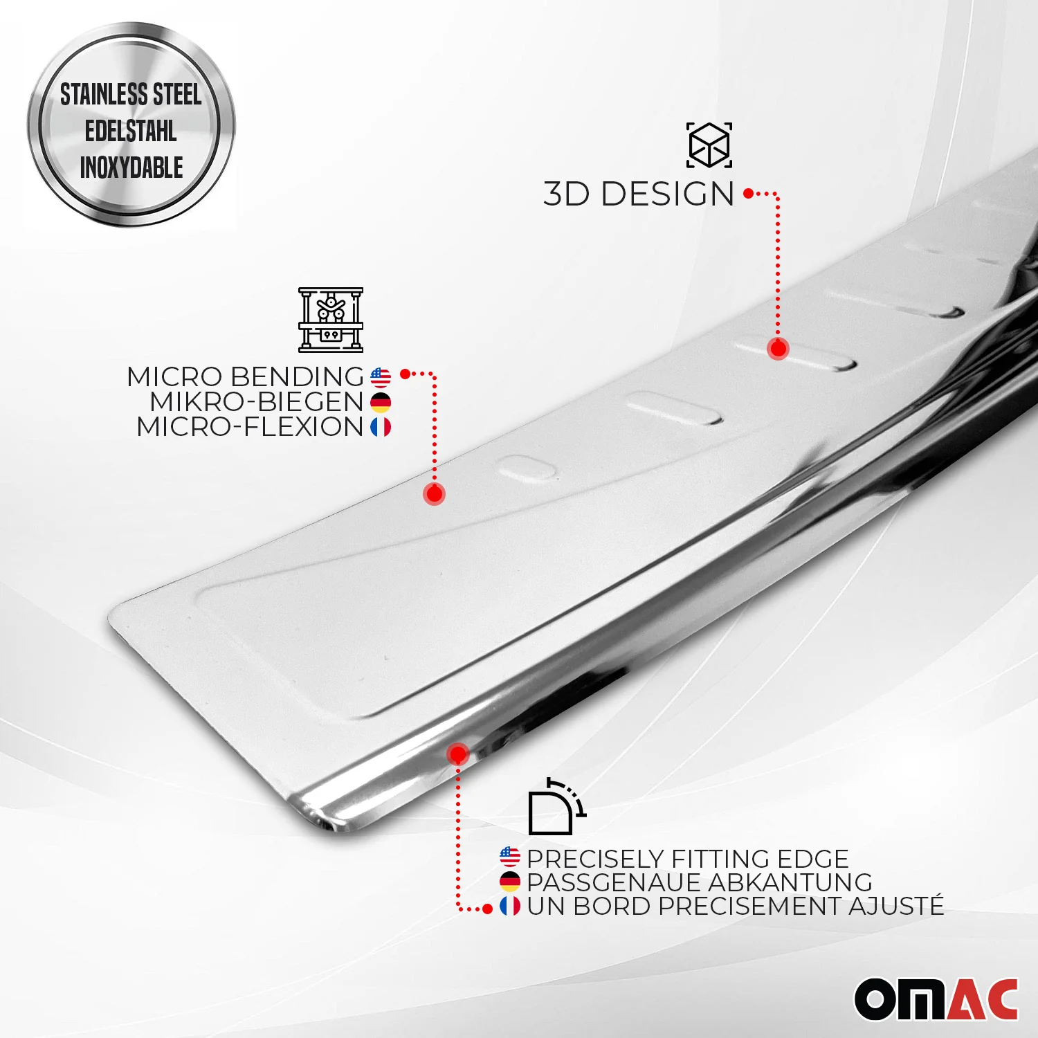 2013-2016 Ford Escape Trunk Sill Cover Bumper Guard Protector Stainless Steel Silver - Image 4