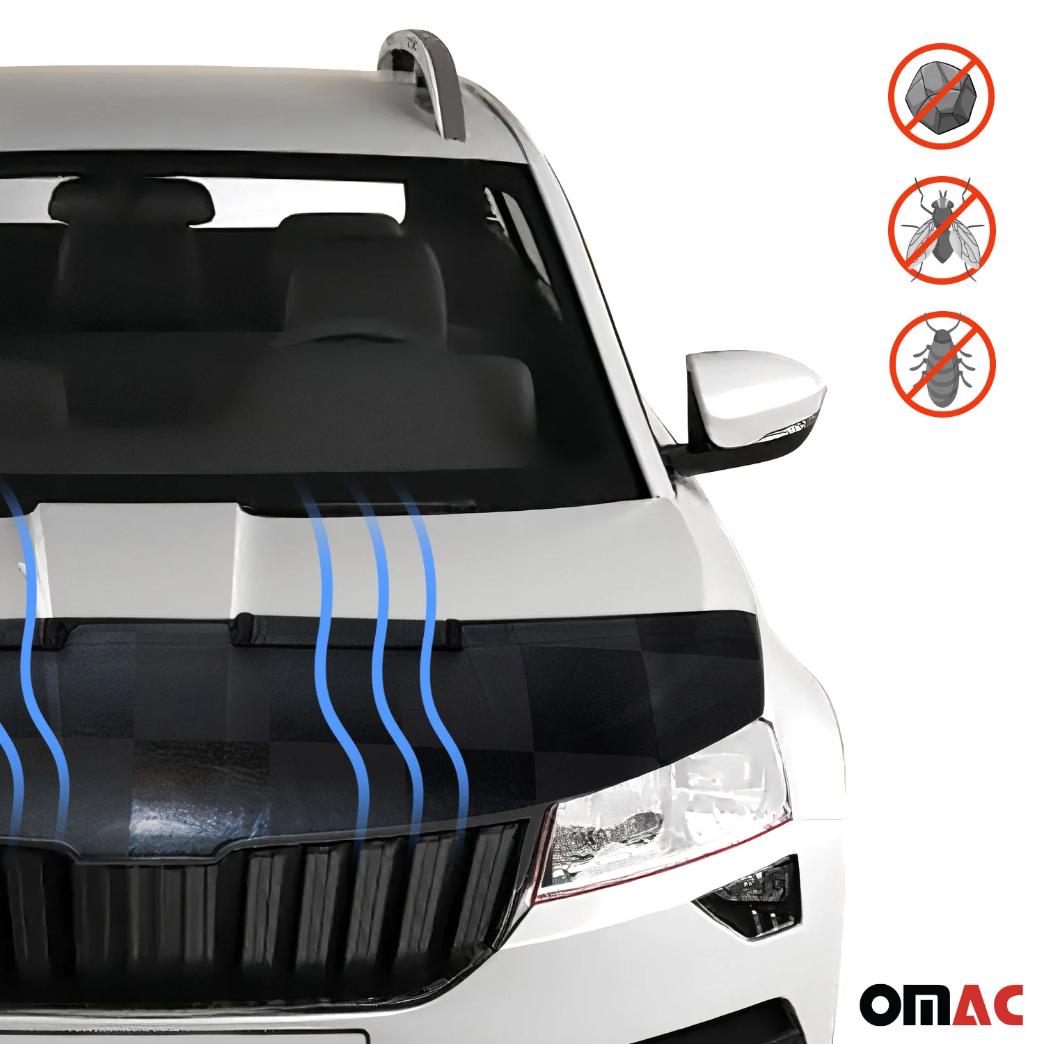 2015-2026 Ford Transit Car Bonnet Mask Hood Bra Black Chequered 1 Pc - Image 6