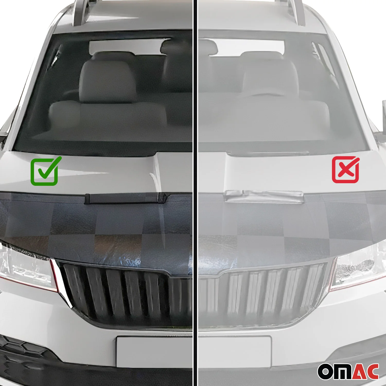 2015-2026 Ford Transit Car Bonnet Mask Hood Bra Black Chequered 1 Pc - Image 8