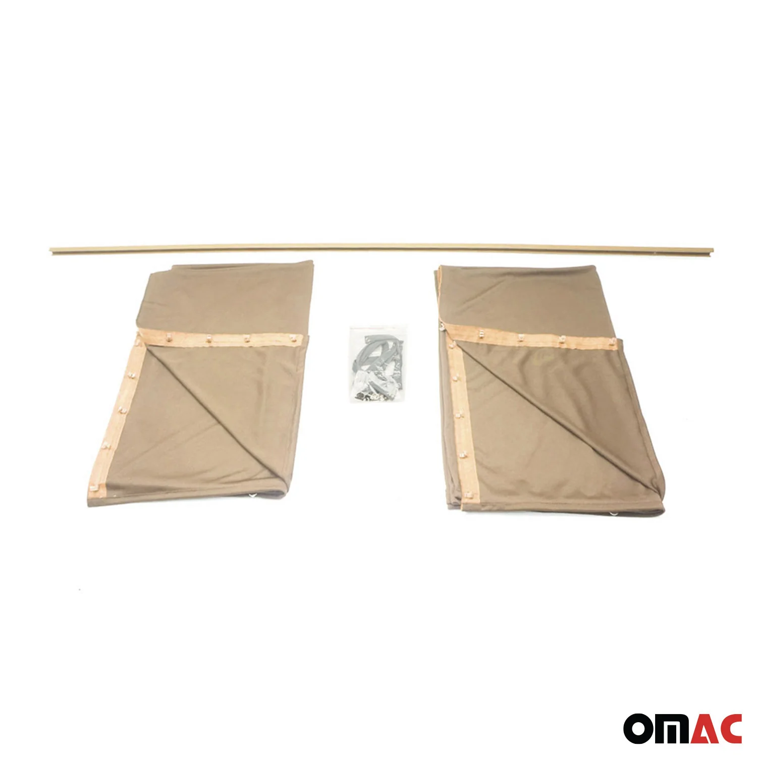 Chevrolet Express Trunk Tailgate Curtains Beige 2 Privacy Curtains - Image 8