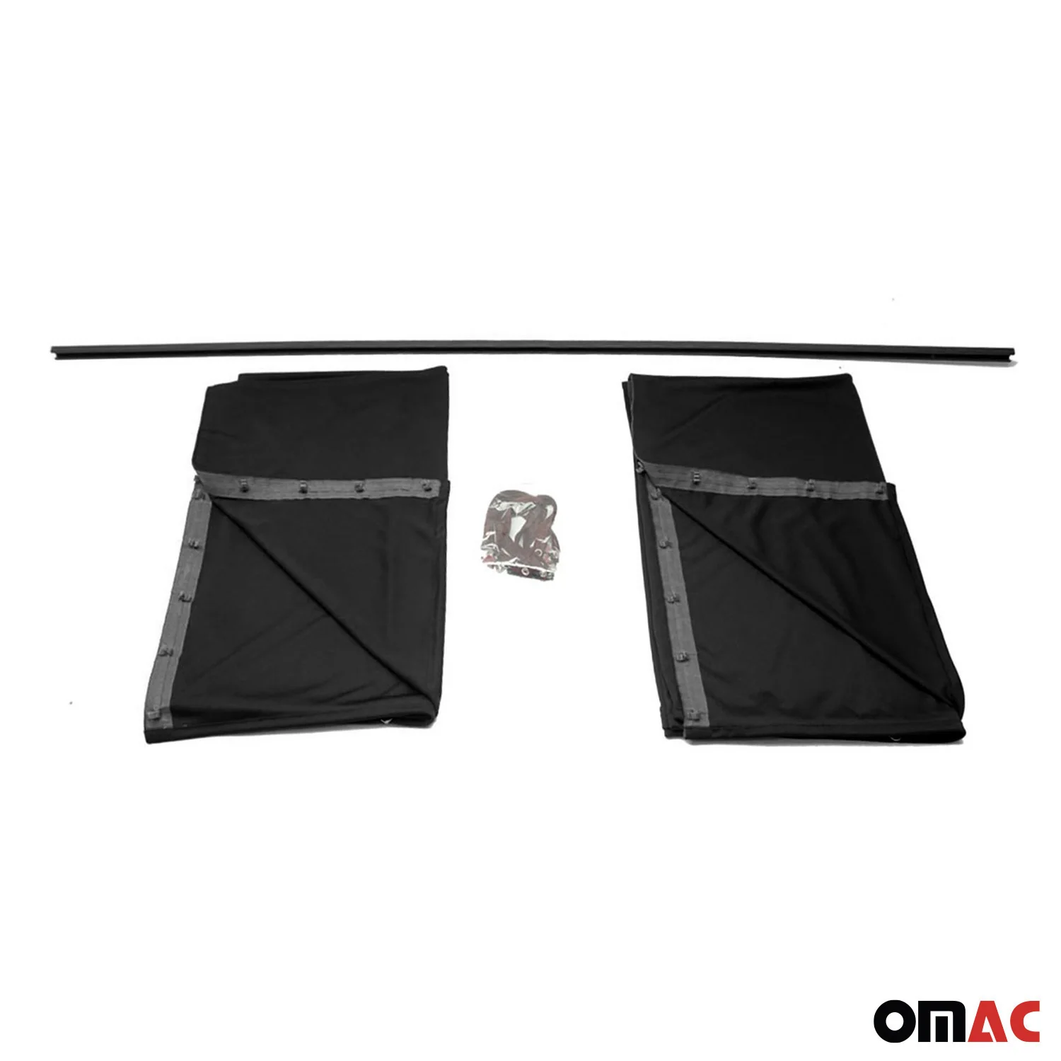 GMC Savana Trunk Tailgate Curtains Black 2 Privacy Curtains - Image 8