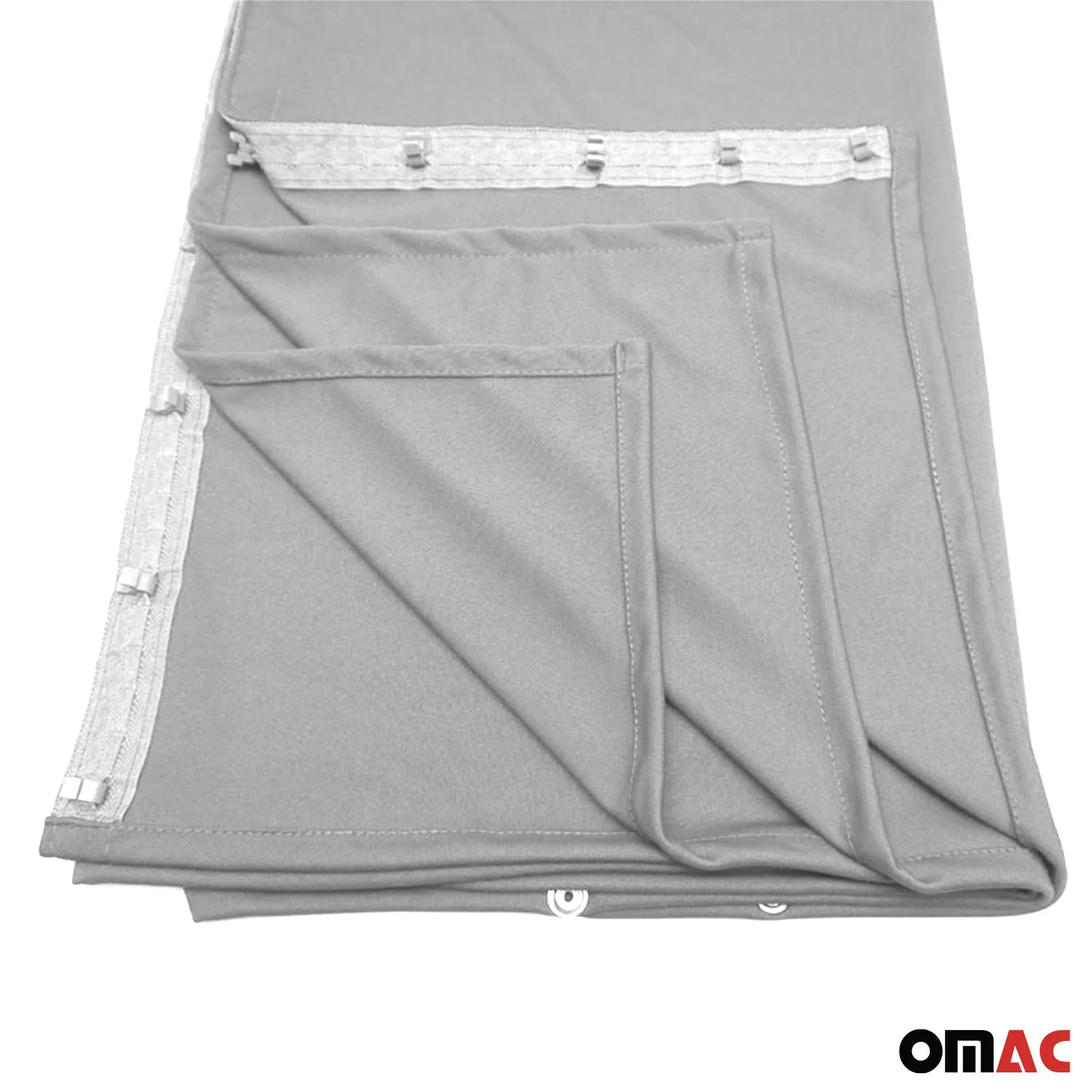 GMC Savana Trunk Tailgate Curtains Gray 2 Privacy Curtains - Image 7