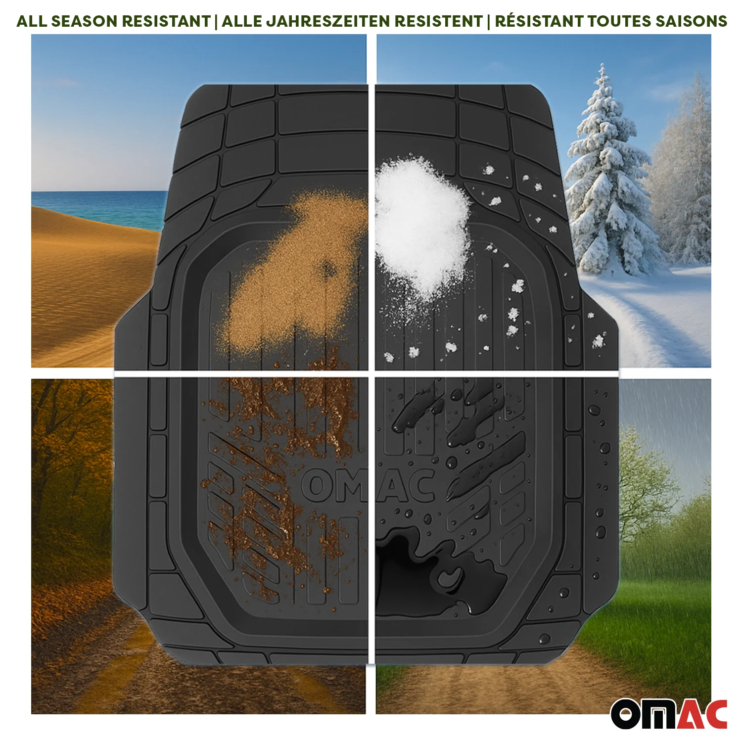 Chrysler Semi-Custom fit Floor Mats & Cargo Liner Waterproof Rubber Black 6Pcs - Image 8